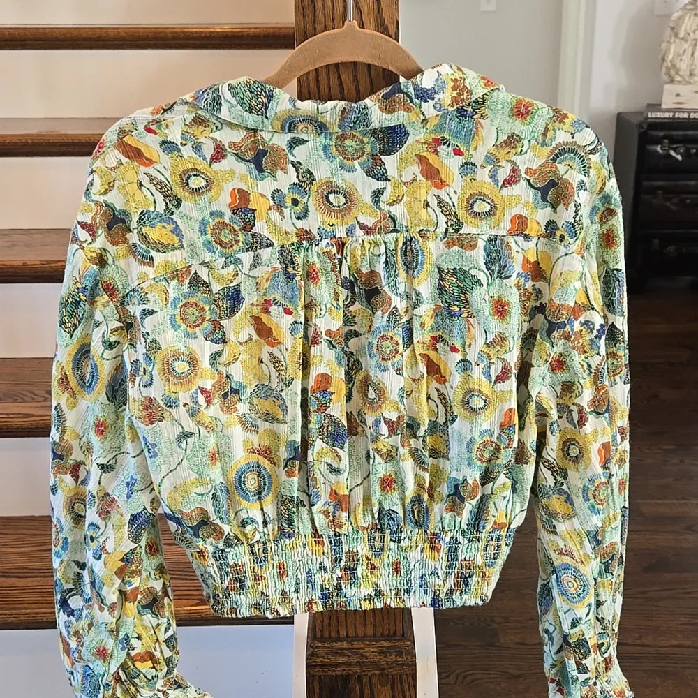 Anthropologie 2 Piece Floral Blouse Set